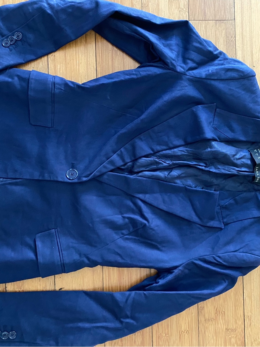 Pre-owned Zara Basic Women's Deep Blue Single-Button Blazer/Jacket Sz M Women’s - Picture 2 of 13